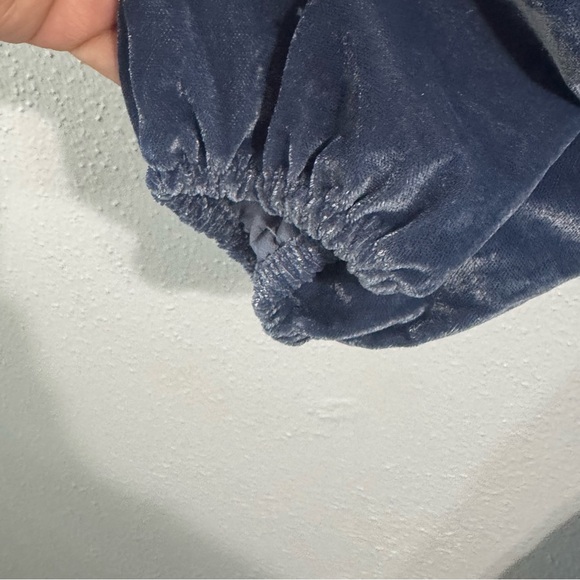 NWT Free People Ferrier mini Slate Blue Smocked dress med - Picture 3 of 8